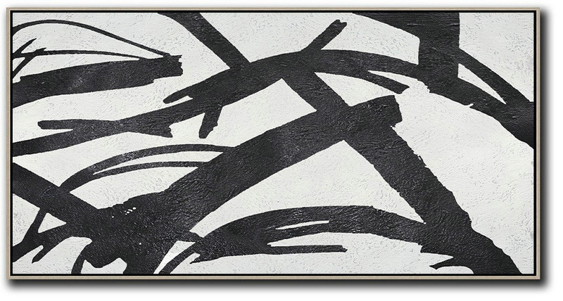 Large Abstract Wall Art,Oversized Panoramic Minimal Art On Canvas - Large Wall Canvas